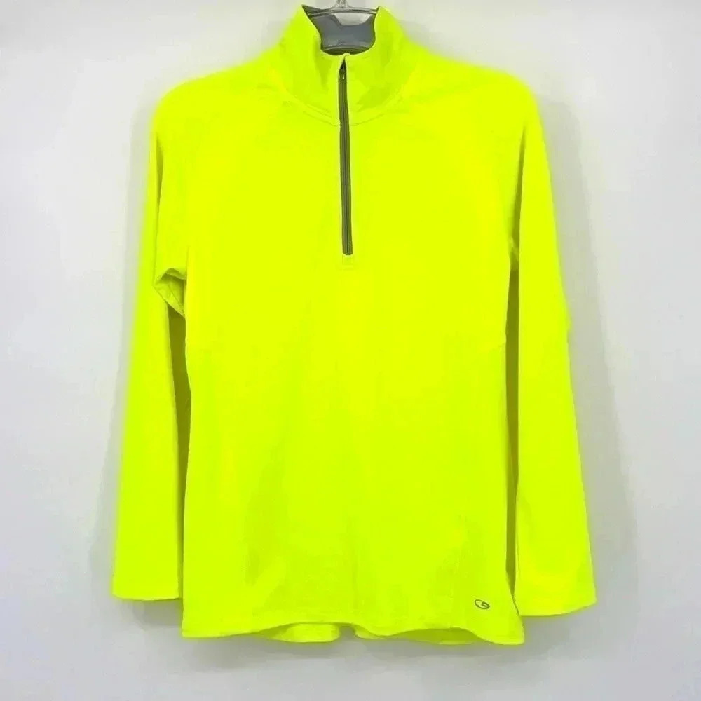 C9 by Champion Quarter Zip Pullover Womens XS Neon Yellow Activewear V9388-6YV‎
